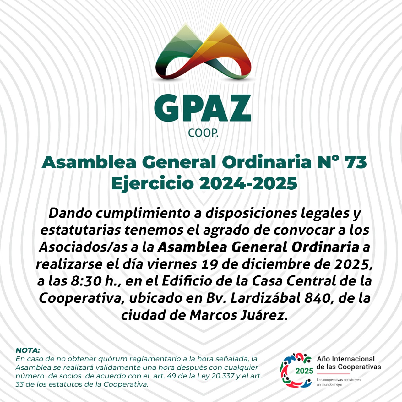 Balance 2025 y padrón de asociados